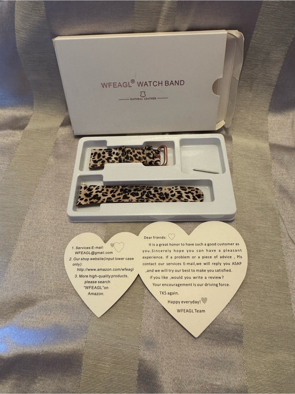 WFEAGL Safari Chic Leopard Print Genuine Leather Watch Band – Slim & Feminine